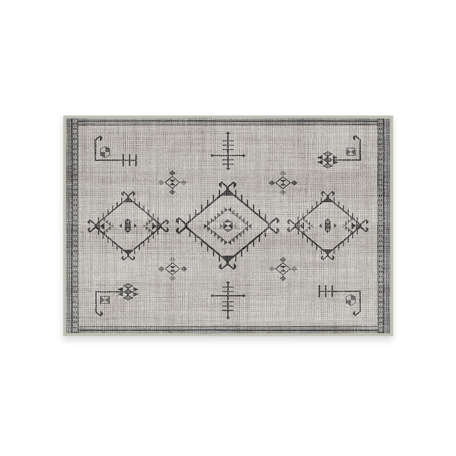 RUGGABLE Damali Runner Rug - Perfect Boho Washable Rug for Entryway Hallway Kitchen - Pet &amp; Child Friendly - Non-Toxic - Stain &amp; Water Resistant - Black &amp; White 2.5&