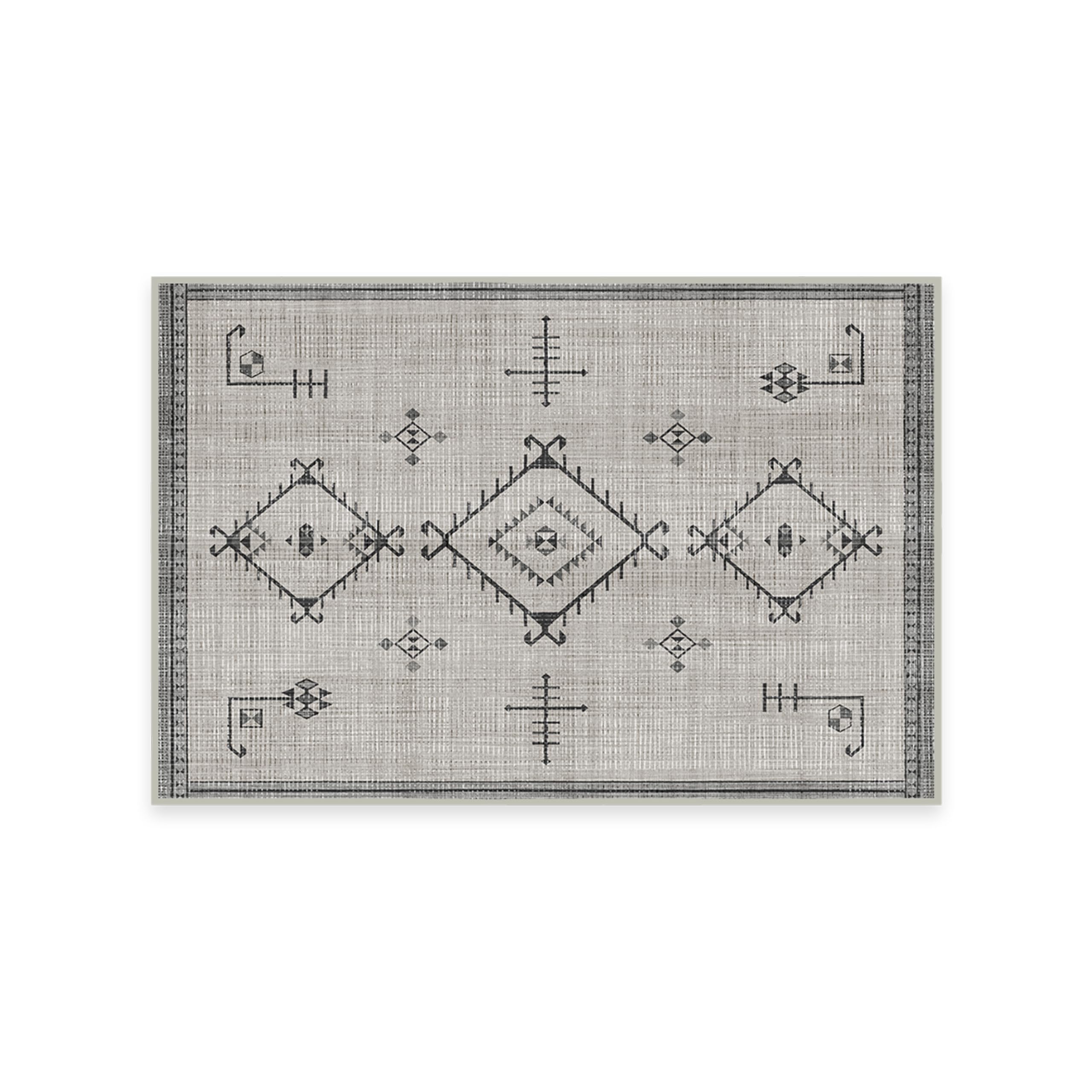 RUGGABLE Damali Runner Rug - Perfect Boho Washable Rug for Entryway Hallway Kitchen - Pet &amp; Child Friendly - Non-Toxic - Stain &amp; Water Resistant - Black &amp; White 2.5&