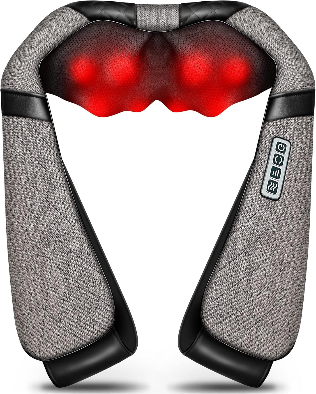 Shiatsu Electric Neck Back Massager Pillow 3D Kneading with Heat For Shoulder, Lower Back, Foot, Leg Muscles Pain Relief Relax in Car Office and Home