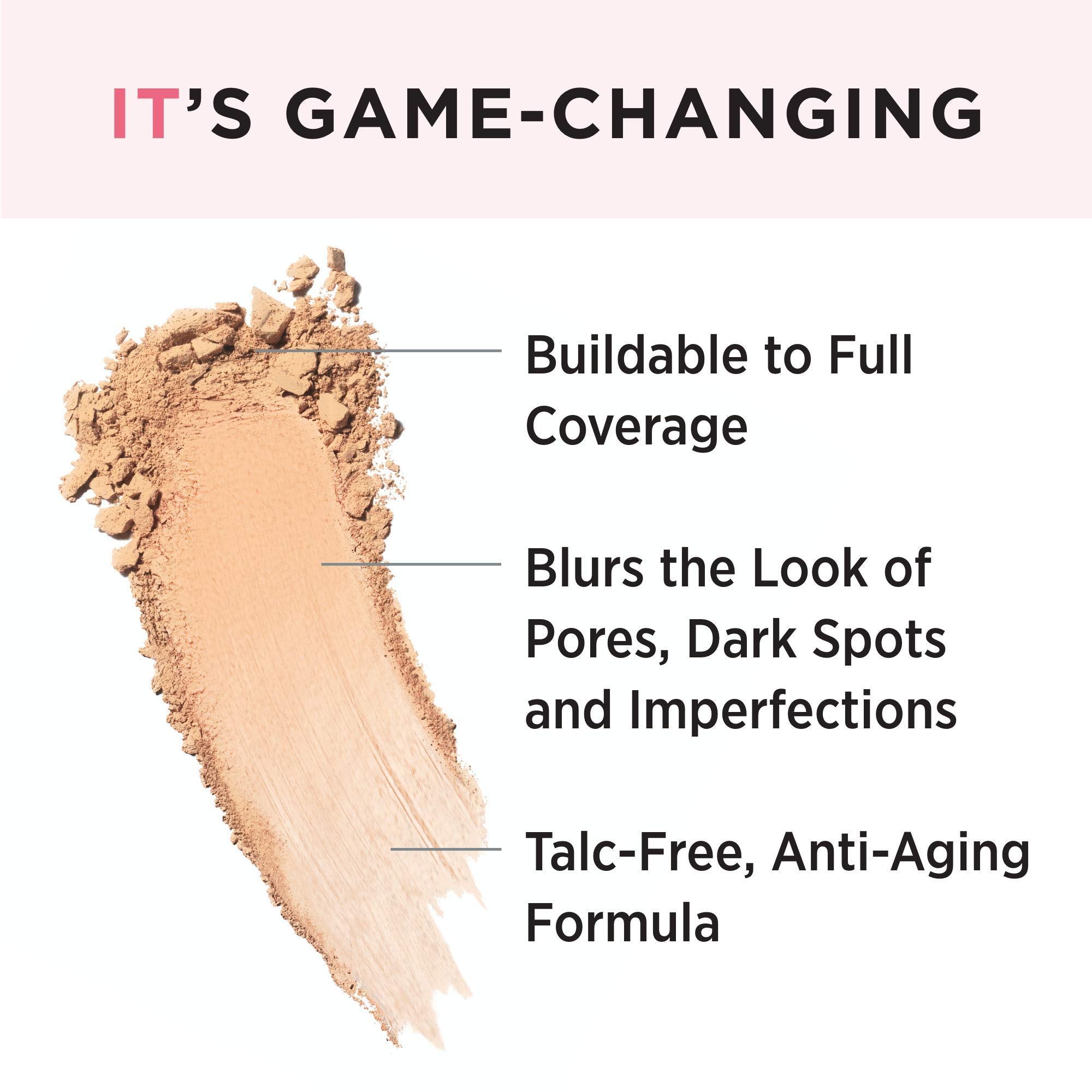 IT Cosmetics CC+ Airbrush Perfecting Powder Foundation - Buildable Full Coverage Of Pores &amp; Dark Spots - Hydrating Face Makeup with Hydrolyzed Collagen &amp; Niacinamide - 0.33 Oz
