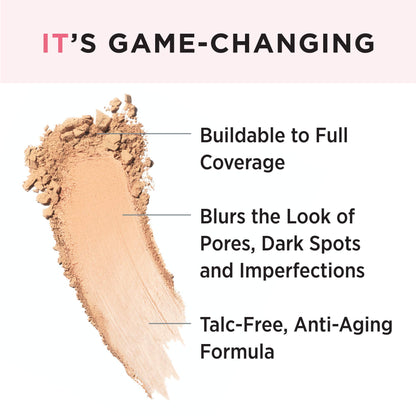 IT Cosmetics CC+ Airbrush Perfecting Powder Foundation - Buildable Full Coverage Of Pores &amp; Dark Spots - Hydrating Face Makeup with Hydrolyzed Collagen &amp; Niacinamide - 0.33 Oz