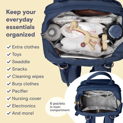 RUVALINO Diaper Bag Backpack, Multifunction Travel Pack Maternity Baby Changing Bags, Large Capacity, Waterproof, Beige
