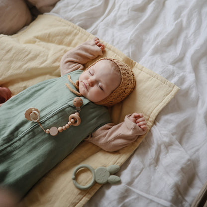mushie Baby Wearable Blanket | 100% Organic Cotton Muslin | Sleeping Bag for Infants (Natural)