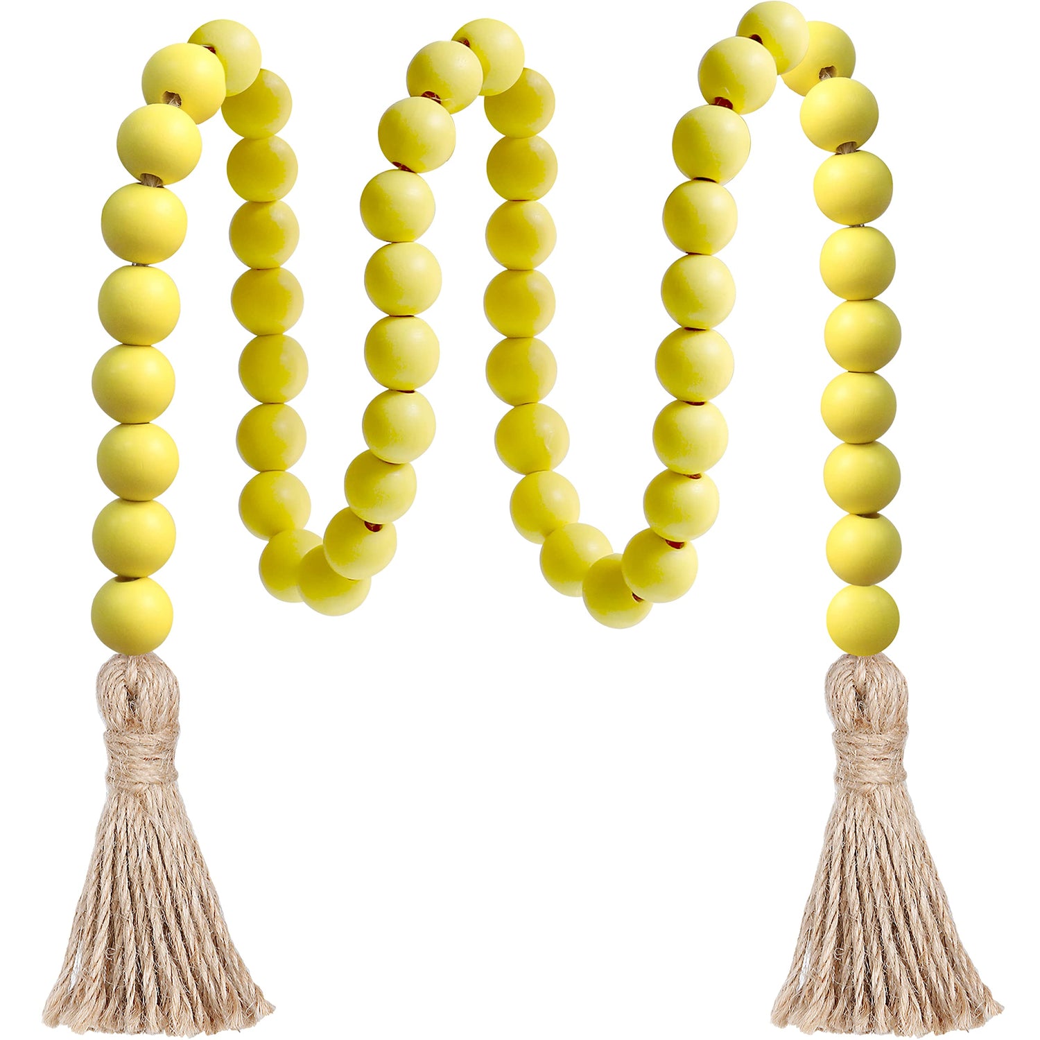 Meplait 39in Wood Bead Garland Farmhouse with Tassels,Versatile Prayer Beads Boho Chic Wall Hanging Home Decor (Purple)