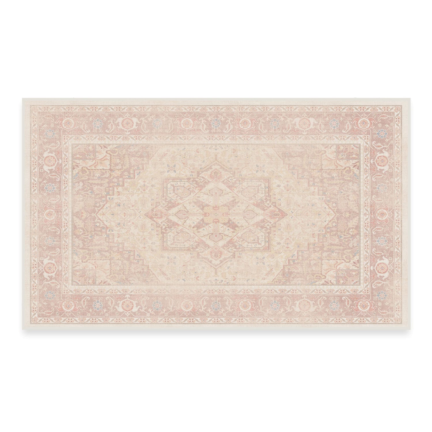 RUGGABLE Kamran Washable Rug - Perfect Vintage Area Rug for Living Room Bedroom Kitchen - Pet &amp; Child Friendly - Stain &amp; Water Resistant - Hazel 5&