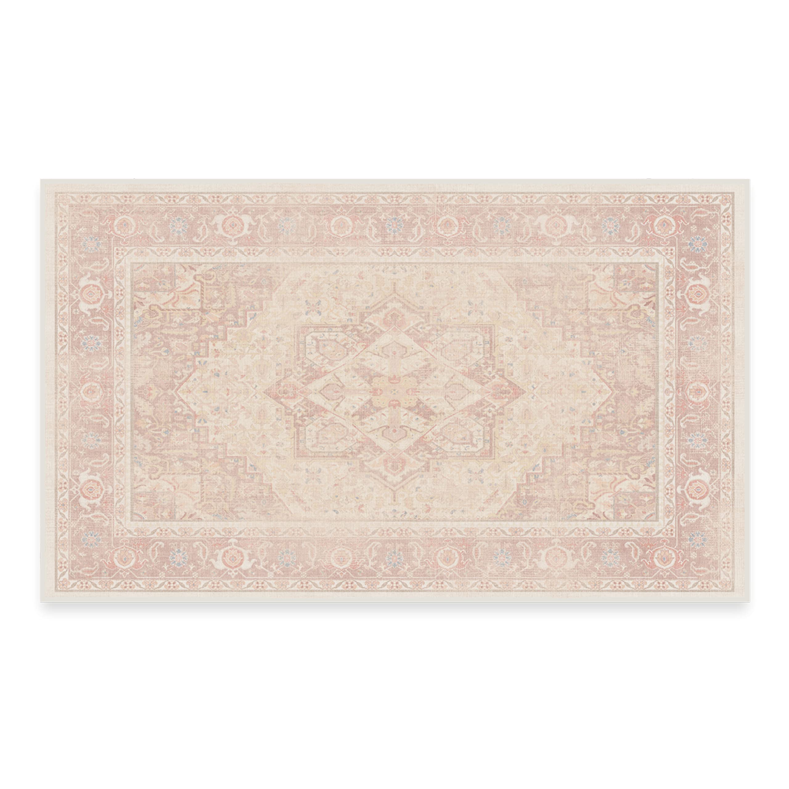 RUGGABLE Kamran Washable Rug - Perfect Vintage Area Rug for Living Room Bedroom Kitchen - Pet &amp; Child Friendly - Stain &amp; Water Resistant - Hazel 5&