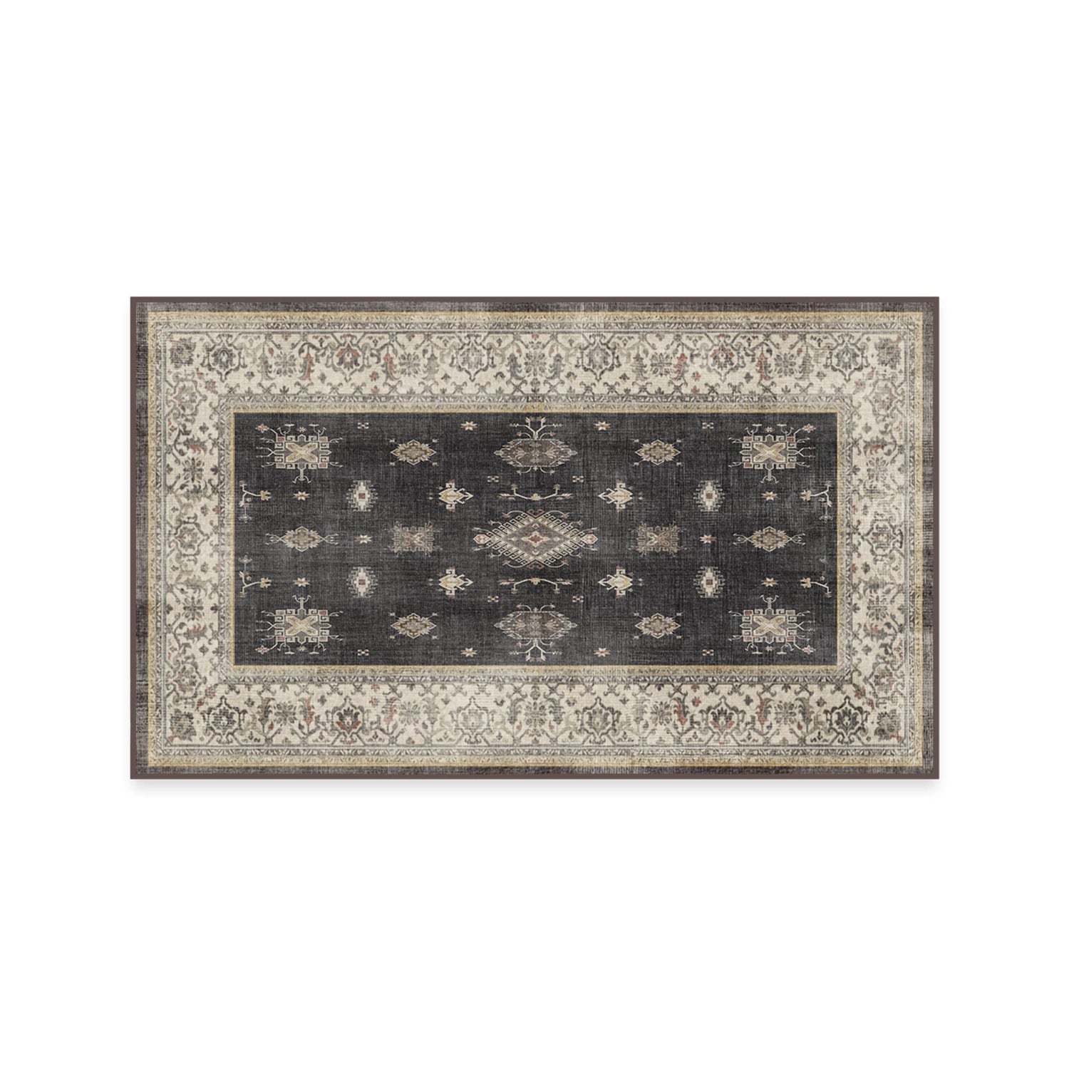RUGGABLE – Verena Dark Wood – Machine Washable Runner Rug – Pet &amp; Child Friendly – Stain &amp; Water Resistant – Non-Slip – 2.5&