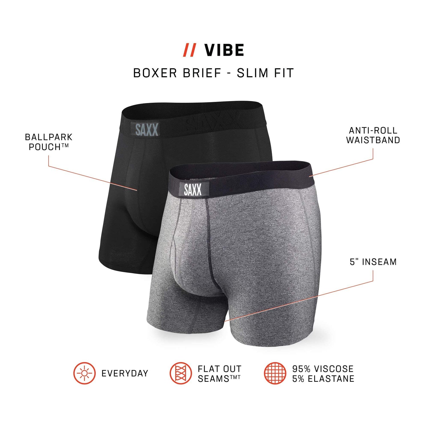 SAXX Underwear Co. Mens Saxx Underwear Boxer Briefs
