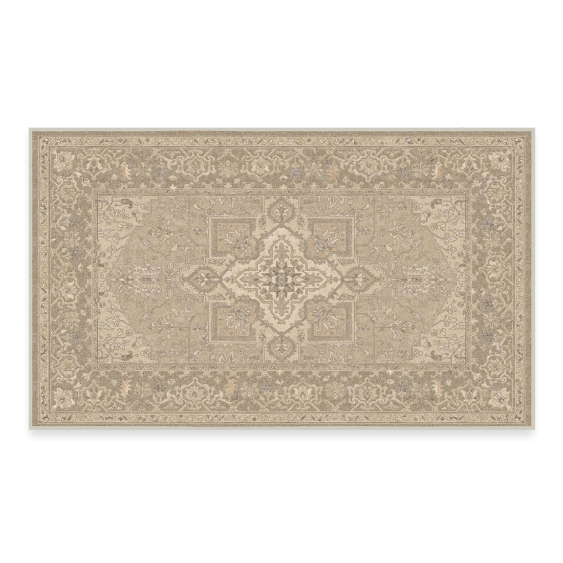 RUGGABLE Maral Heriz Washable Rug - Perfect Vintage Area Rug for Living Room Bedroom Kitchen - Pet &amp; Child Friendly - Stain &amp; Water Resistant - Creme 3&