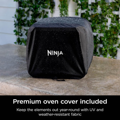 Ninja Woodfire 8-in-1 Outdoor Oven, Pizza Oven, 700°F High Heat Roaster, BBQ Smoker, Ninja Woodfire Technology, Weather Resistant, Portable, Electric, Grey, OO101LWC (Canadian Version)