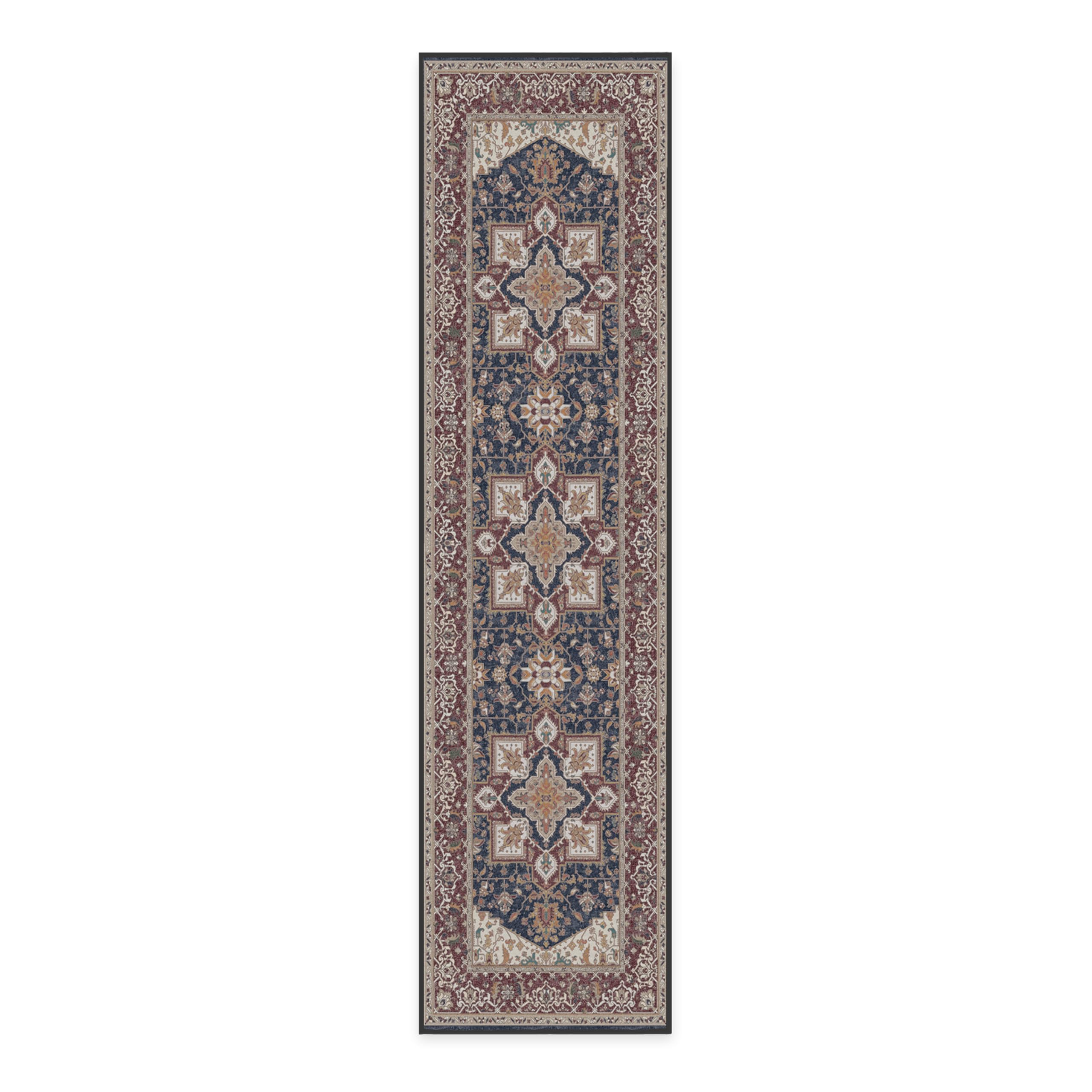 RUGGABLE Maral Heriz Washable Rug - Perfect Vintage Area Rug for Living Room Bedroom Kitchen - Pet &amp; Child Friendly - Stain &amp; Water Resistant - Creme 3&