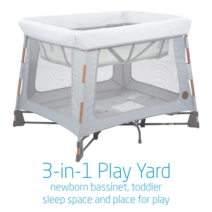 Maxi-Cosi Swift Baby Playpen with Mat, Baby Play Yards, Pack and Play with Bassinet - Portable Playpen for Babies and Toddlers, Classic Oat