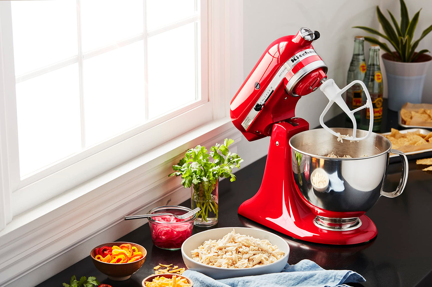 KitchenAid Artisan Series 5-Quart Tilt-Head Stand Mixer, Almond Cream, KSM150PSAC