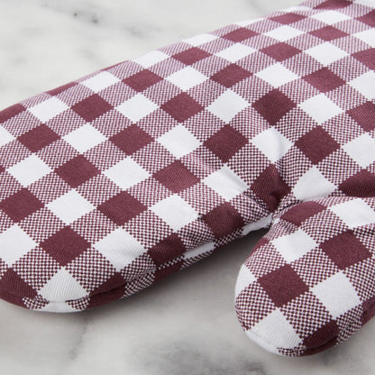 KitchenAid Gingham Oven Mitt 2-Pack Set, Milkshake, 7&quot;x13&quot;
