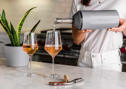 Vinglacé Wine Bottle Chiller- Portable Champagne Insulator- Stainless Steel Wine Cooler Sleeve, White