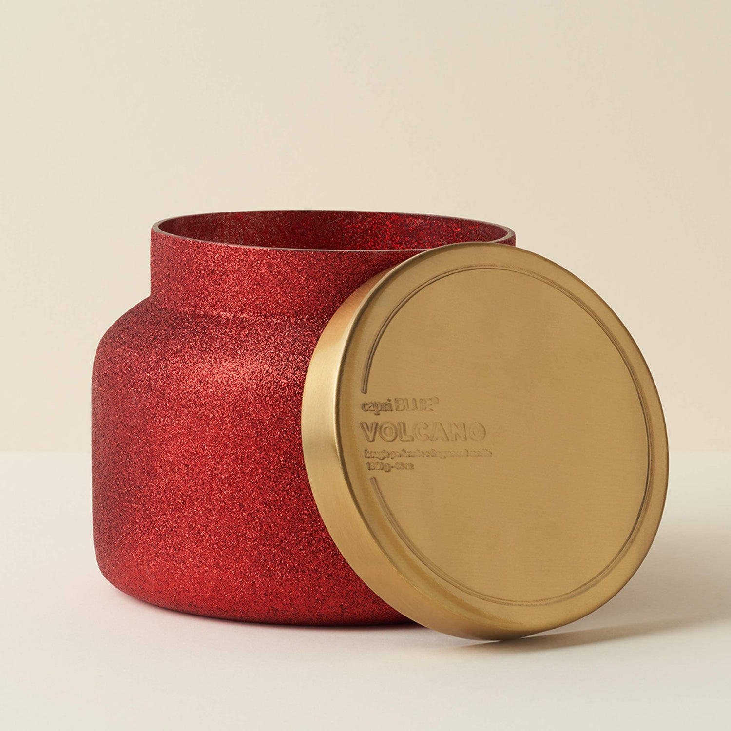 Capri Blue Tinsel &amp; Spice Holiday Candle - Signature Glam Jar Candle - Juniper Berry, Cinnamon &amp; Vanilla Scented Candles - Soy Wax Blend - Christmas Decor - Maroon Glitter Candle Holder (19 oz)