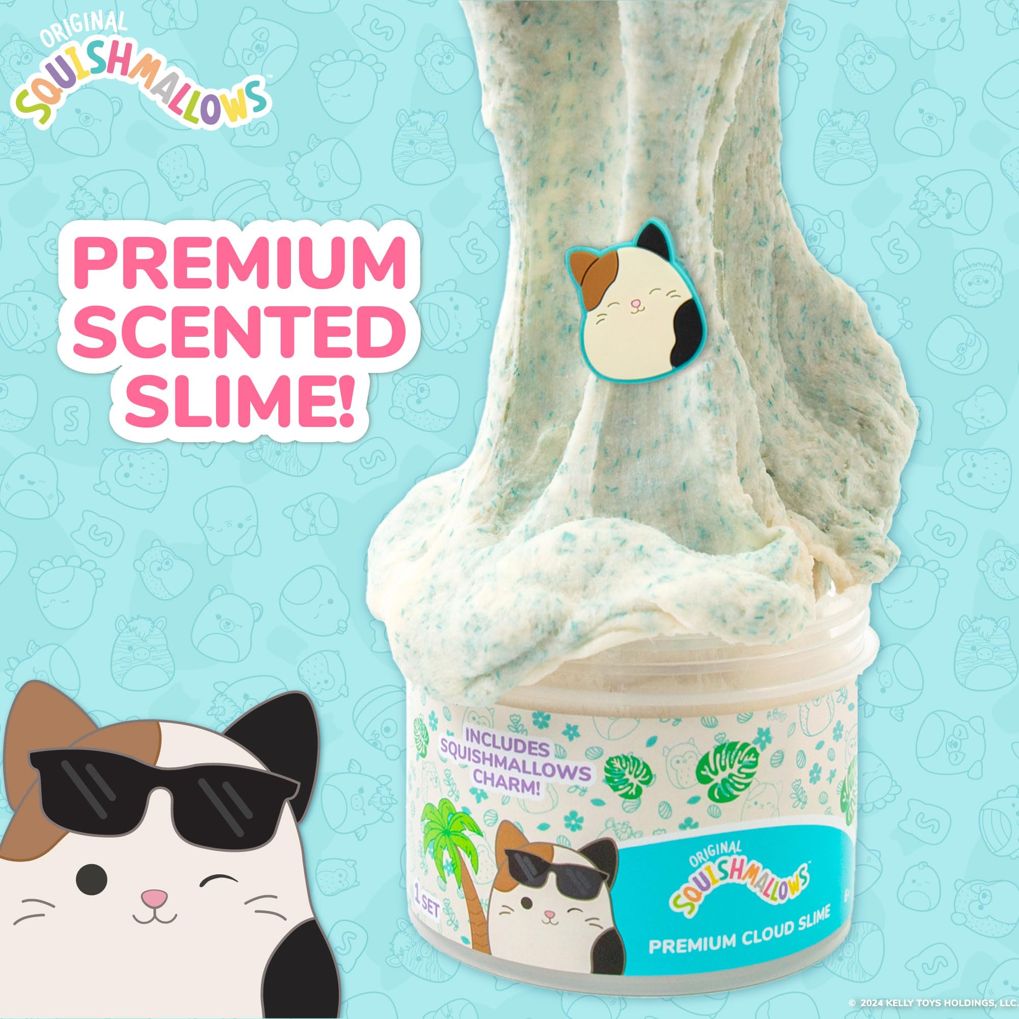 Original Squishmallows Winston The Owl Premium Scented Slime, Blue Raspberry Scented, 8 oz. Slime, 2 Fun Slime Add Ins, Pre-Made Slime for Kids, Great 6 Year Old Toys, Super Soft Squishy Toy