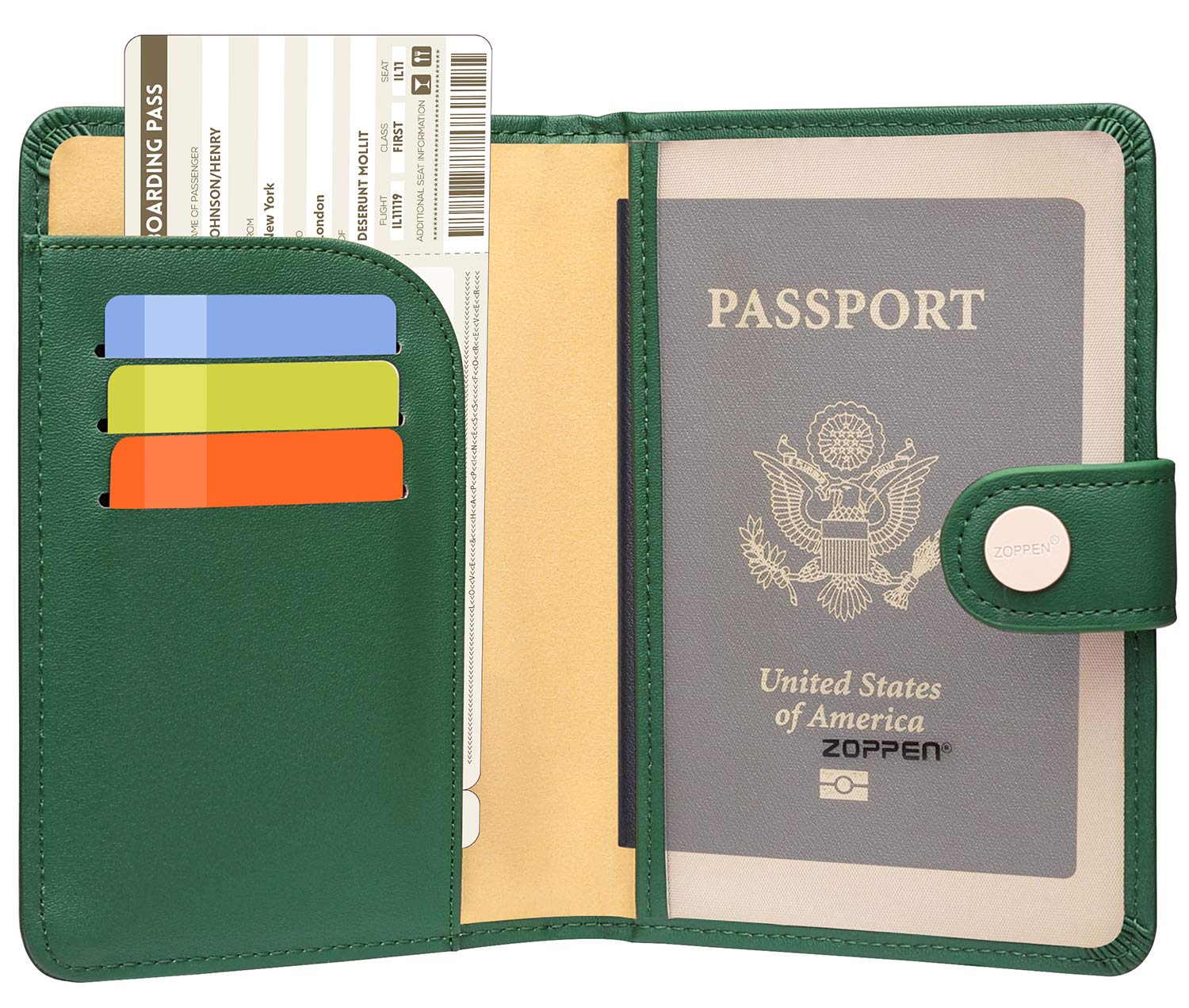 Zoppen RFID Blocking Travel Passport Holder Cadanian Passport Cover Slim Id Card Case (