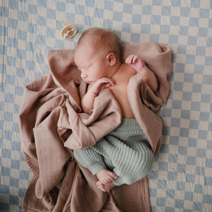 mushie Extra Soft Muslin Fitted Crib Sheet | 192 Thread Count | 28&quot;x 52&quot; (Fog)