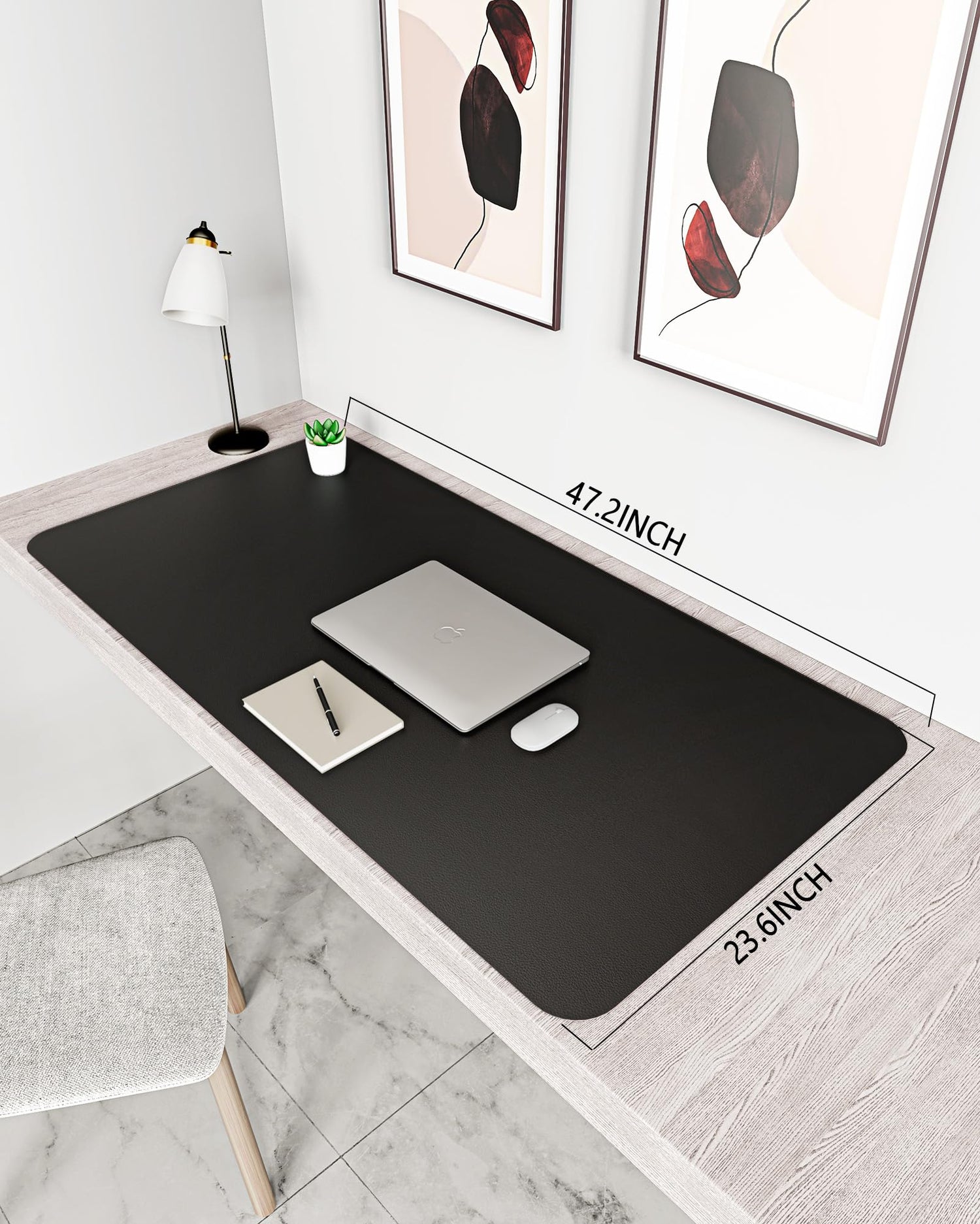 Non-Slip Desk Pad,Mouse Pad,Waterproof PVC Leather Desk Table Protector,Ultra Thin Large Desk Blotter, Easy Clean Laptop Desk Writing Mat for Office Work/Home/Decor(Pink, 23.6&quot; x 13.7&quot;)