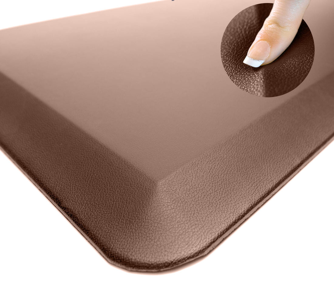Sky Solutions Oasis Anti Fatigue Mat - Cushioned 3/4 Inch Comfort Floor Mats for Kitchen, Office &amp; Garage - Padded Pad for Office - Non Slip Foam Cushion for Standing Desk (24&quot; x 70&quot;, Brown)