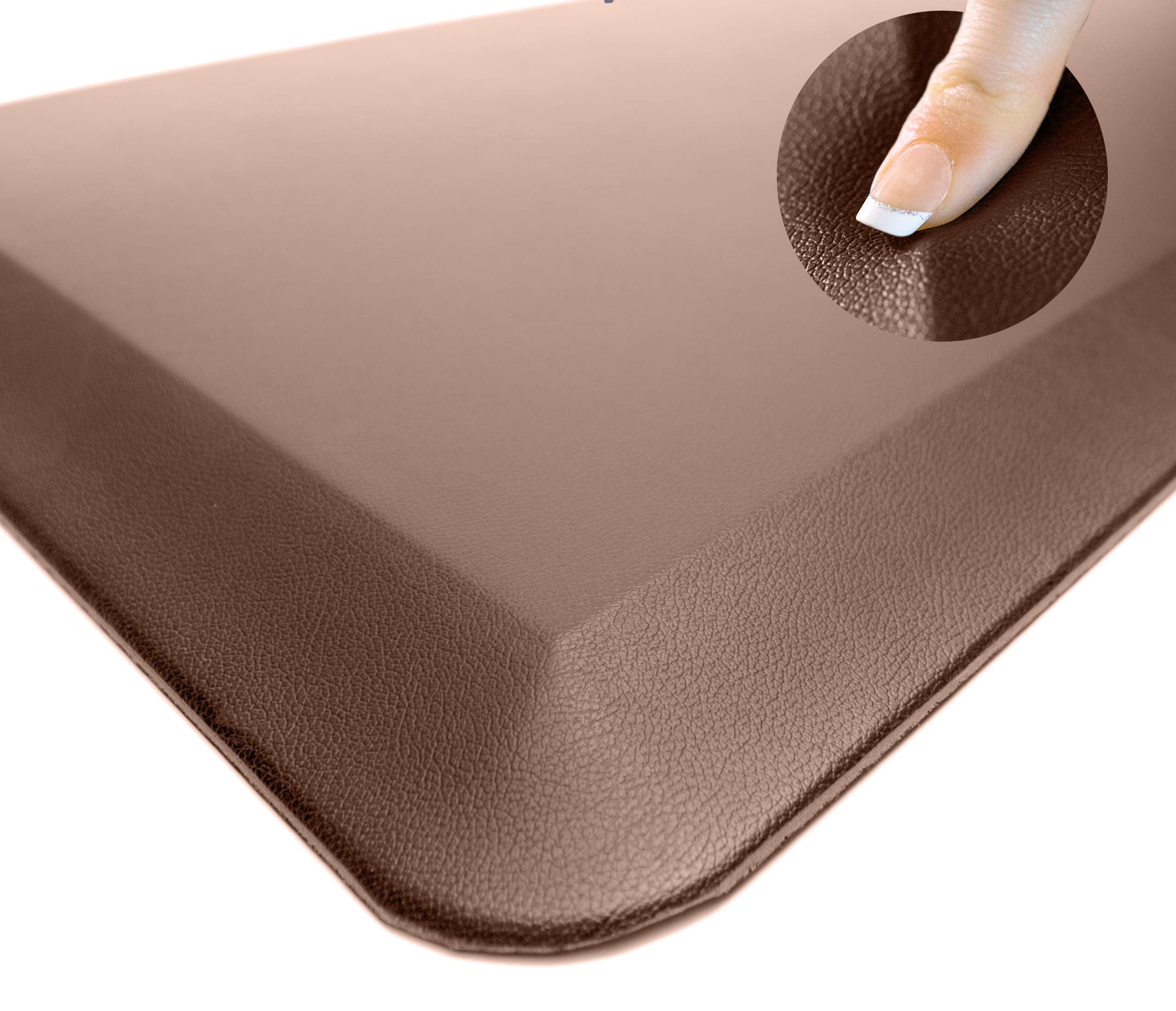 Sky Solutions Oasis Anti Fatigue Mat - Cushioned 3/4 Inch Comfort Floor Mats for Kitchen, Office &amp; Garage - Padded Pad for Office - Non Slip Foam Cushion for Standing Desk (24&quot; x 70&quot;, Brown)