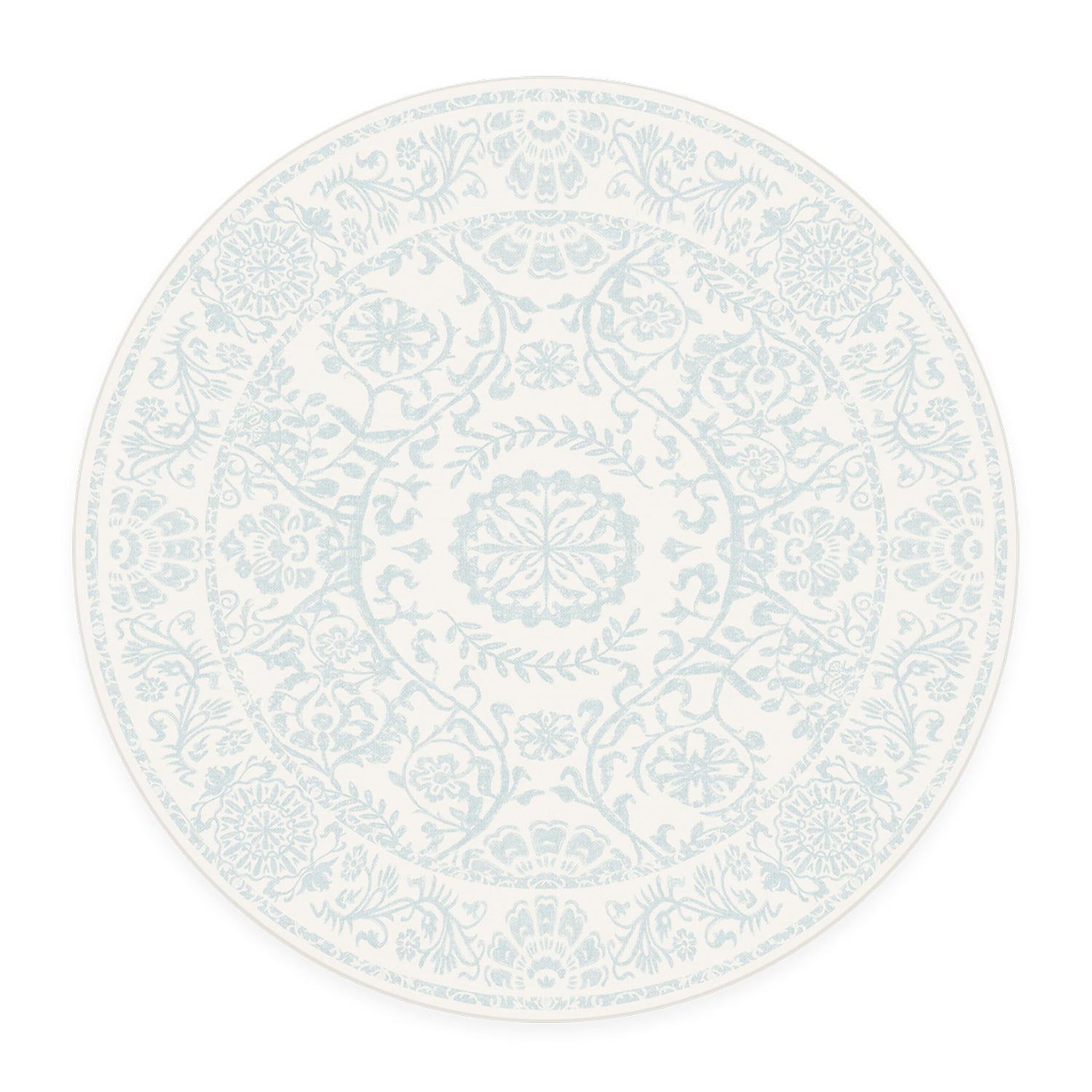 RUGGABLE Washable 2x3 Area Rug, Delphina Delft Blue, Premium Vintage Rugs for Living Room, Bedroom, Kitchen, Office, Classroom with Gripper Non Slip Pad