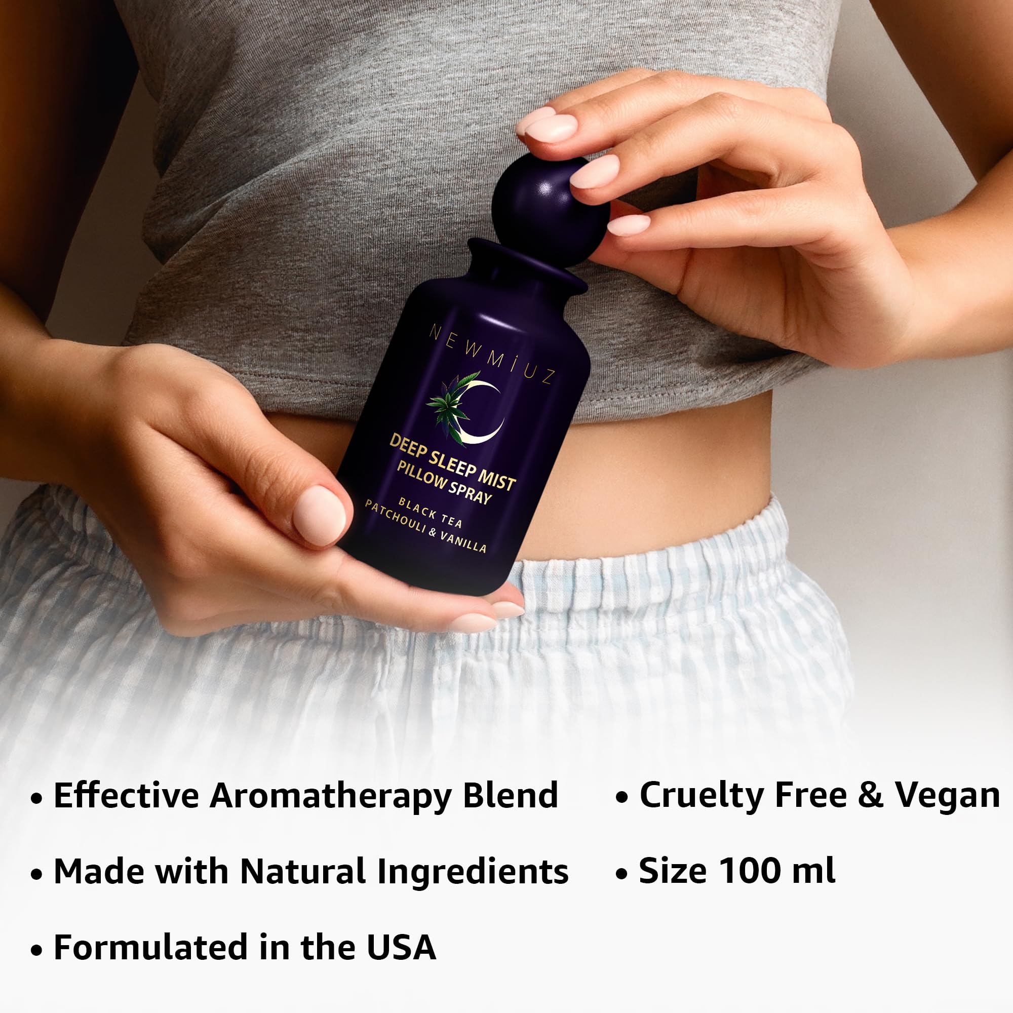 Deep Sleep Pillow Spray Patchouli Black Tea Vanilla Essential Oils Natural Fast Acting Aromatherapy Mist for Restful Sleep Relaxation Calming Stress Relief Bedtime &amp; Shower Spray Luxury Self care Gift