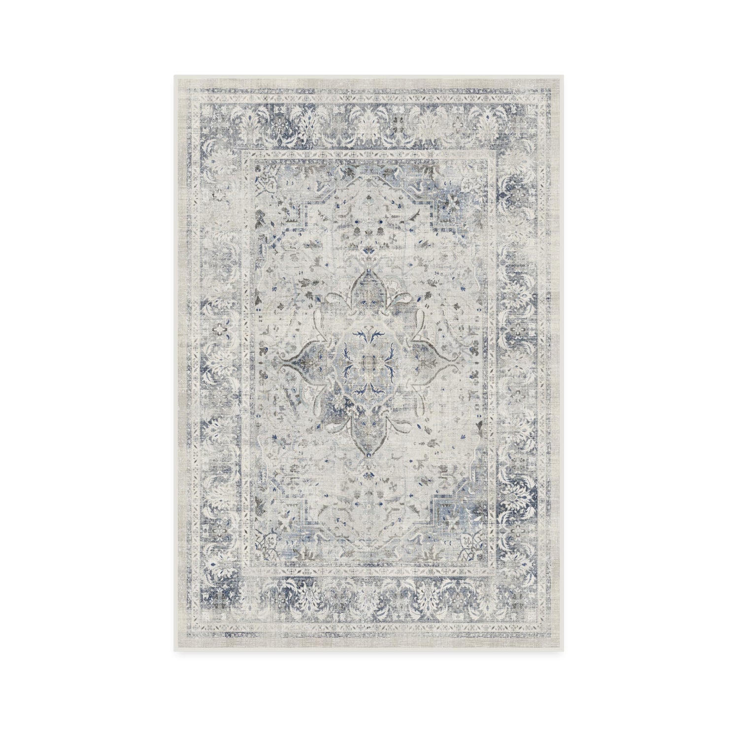 RUGGABLE – Sarrah Blue Quartz – Machine Washable Runner Rug – Pet &amp; Child Friendly – Stain &amp; Water Resistant – Non-Slip – 2.5&