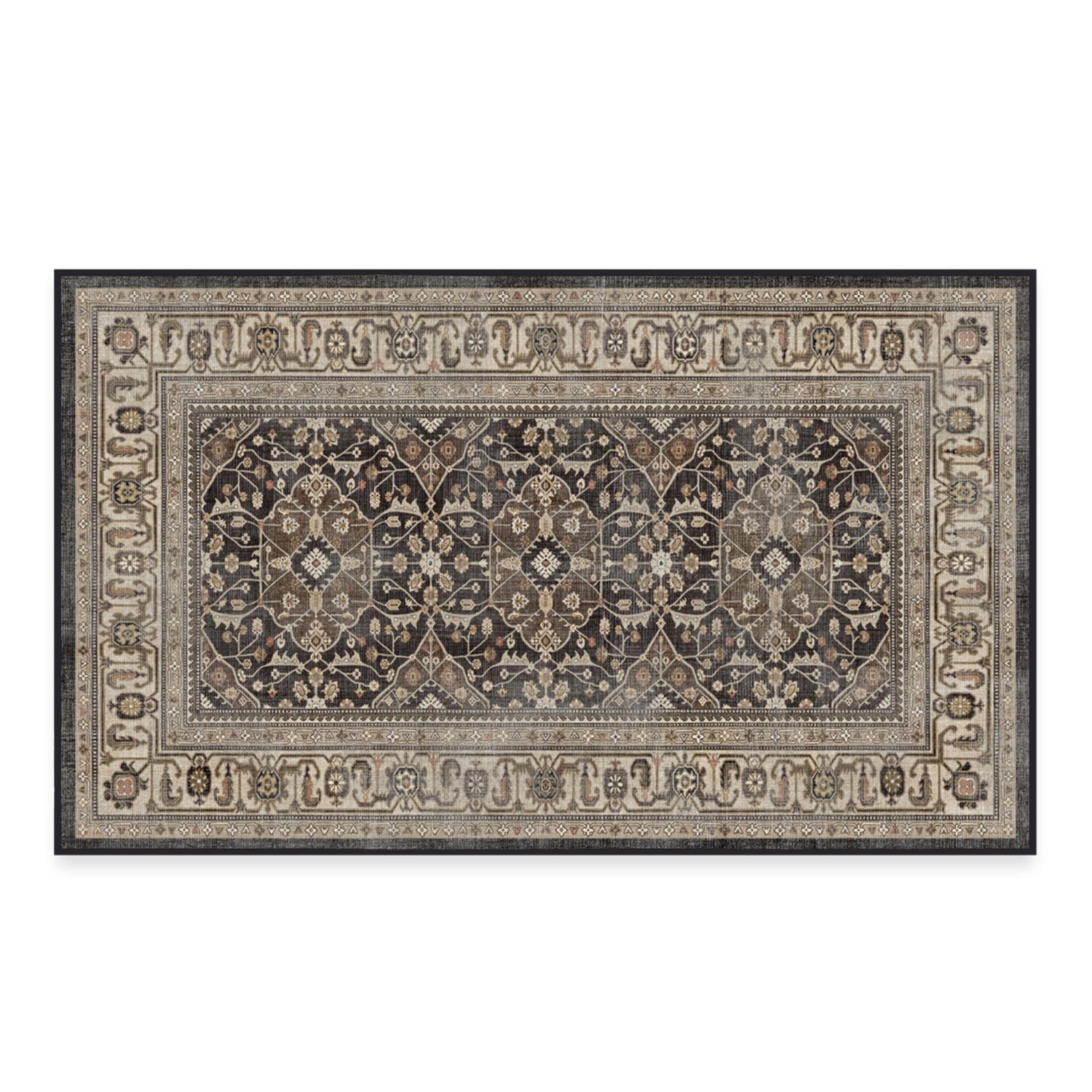RUGGABLE – Alessia Dark Wood – Machine Washable Area Rug – Pet &amp; Child Friendly – Stain &amp; Water Resistant – Non-Slip – 5&