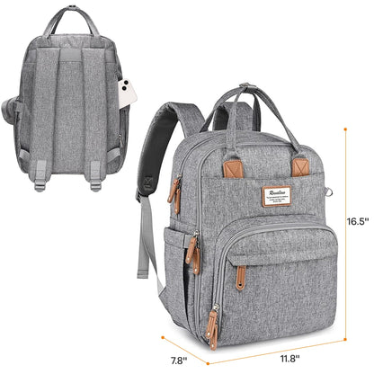 RUVALINO Diaper Bag Backpack, Multifunction Travel Pack Maternity Baby Changing Bags, Large Capacity, Waterproof, Beige