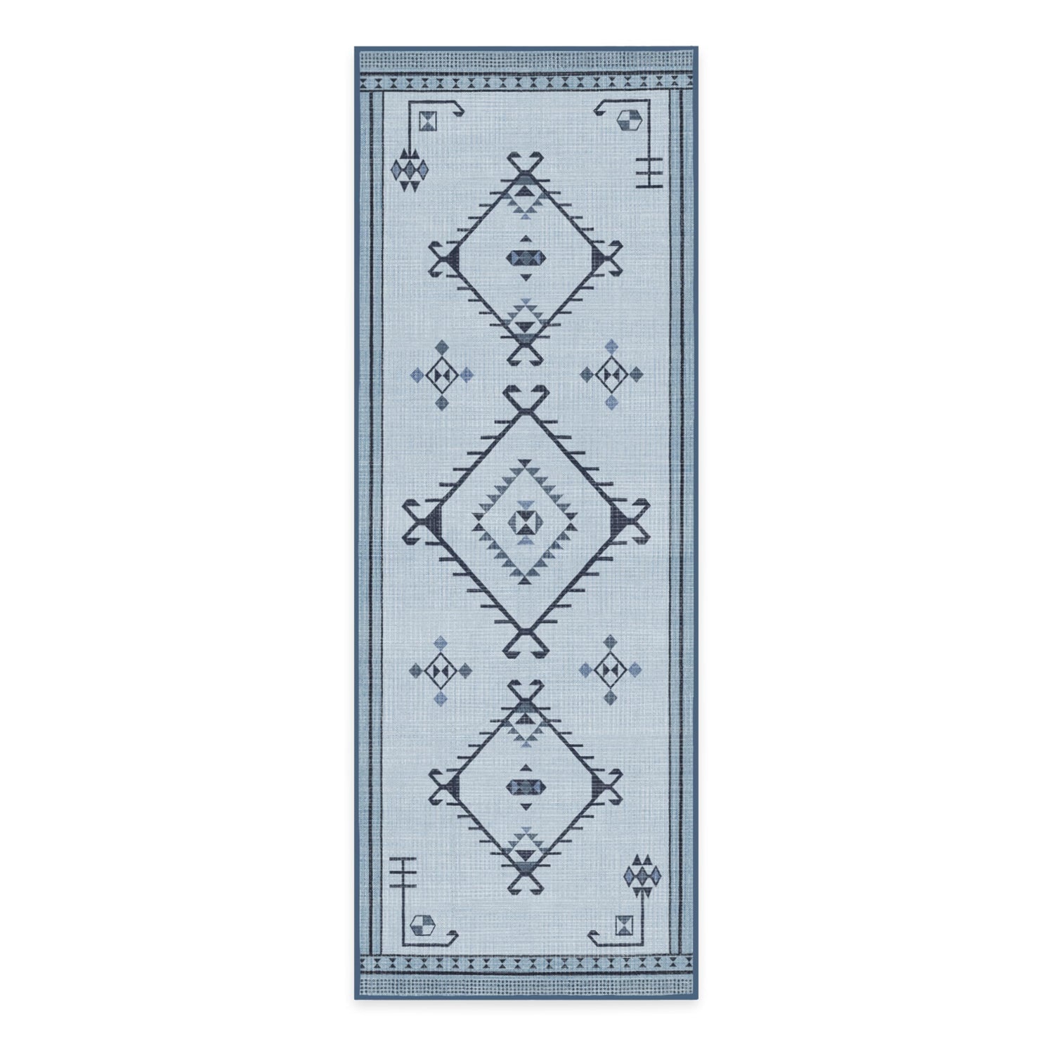 RUGGABLE Damali Runner Rug - Perfect Boho Washable Rug for Entryway Hallway Kitchen - Pet &amp; Child Friendly - Non-Toxic - Stain &amp; Water Resistant - Black &amp; White 2.5&