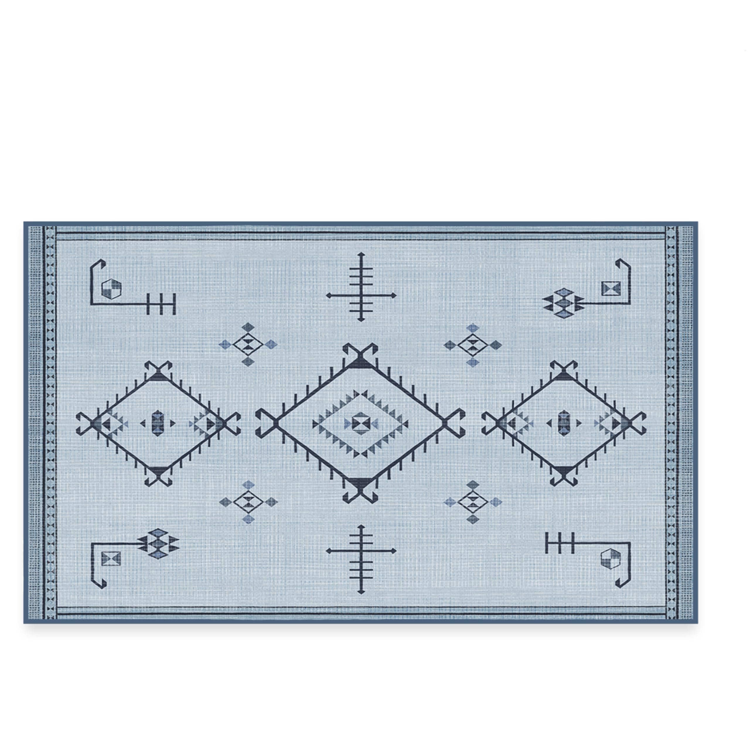 RUGGABLE Damali Runner Rug - Perfect Boho Washable Rug for Entryway Hallway Kitchen - Pet &amp; Child Friendly - Non-Toxic - Stain &amp; Water Resistant - Black &amp; White 2.5&