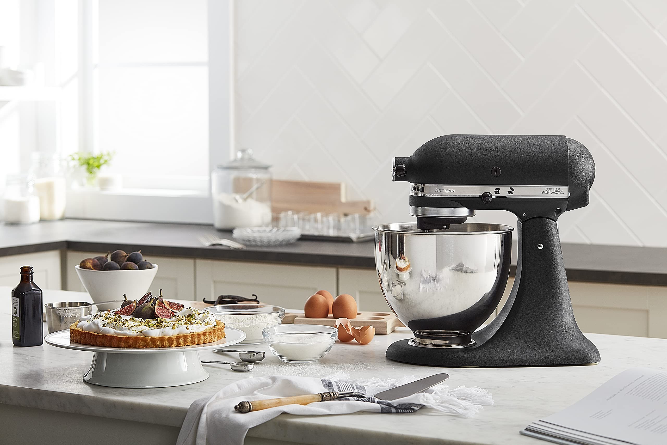 KitchenAid Artisan Series 5-Quart Tilt-Head Stand Mixer, Almond Cream, KSM150PSAC