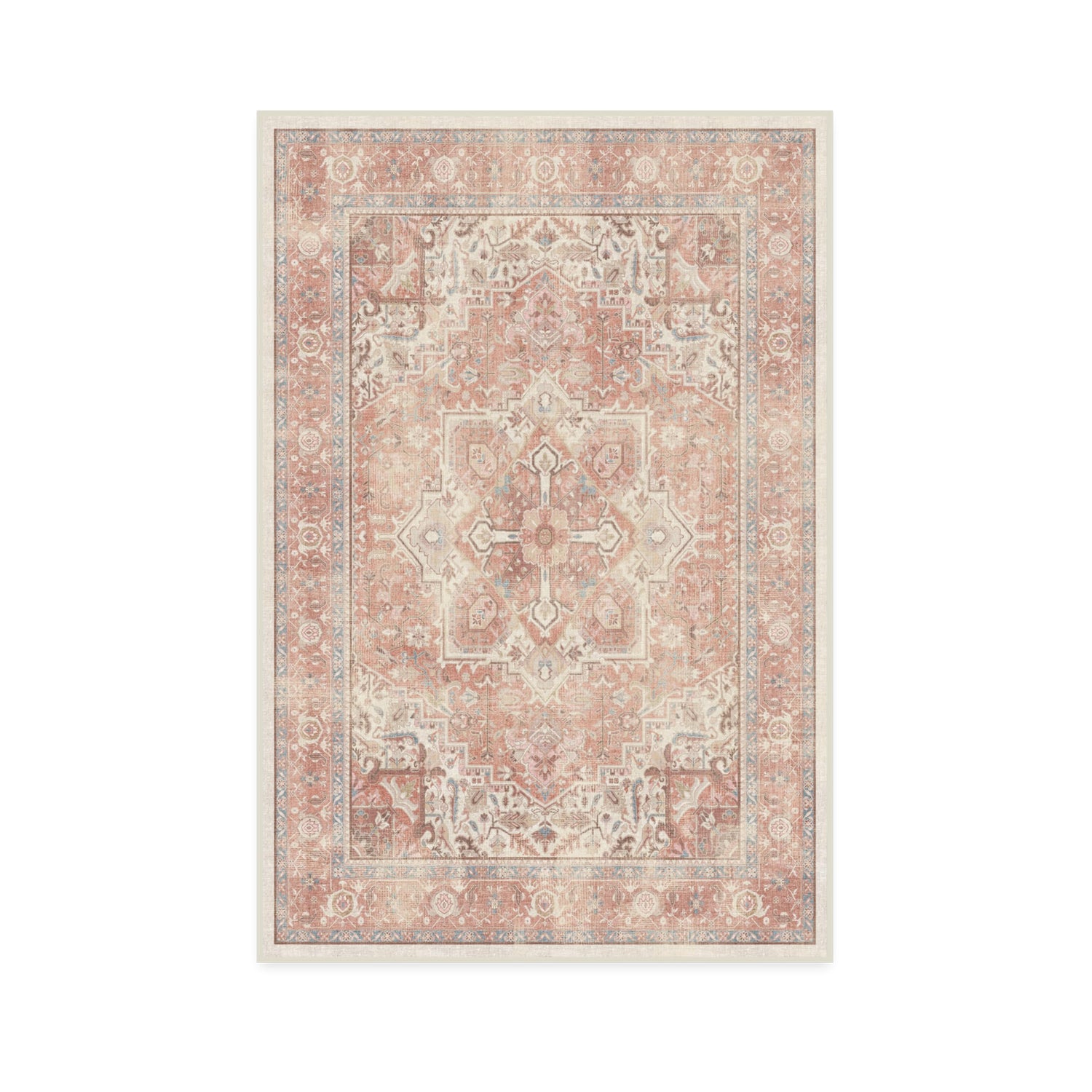 RUGGABLE Kamran Washable Rug - Perfect Vintage Area Rug for Living Room Bedroom Kitchen - Pet &amp; Child Friendly - Stain &amp; Water Resistant - Hazel 5&