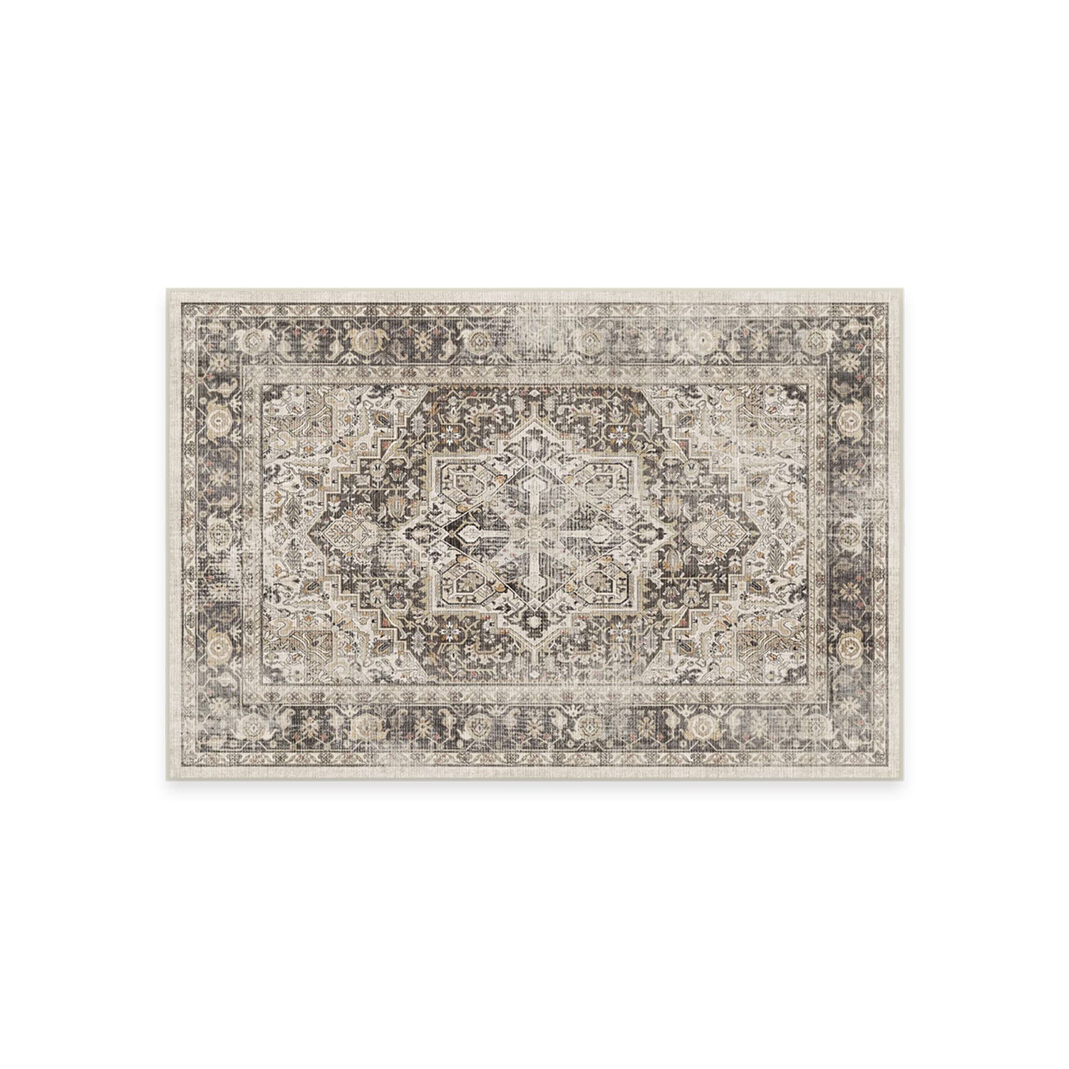 RUGGABLE Kamran Washable Rug - Perfect Vintage Area Rug for Living Room Bedroom Kitchen - Pet &amp; Child Friendly - Stain &amp; Water Resistant - Hazel 5&