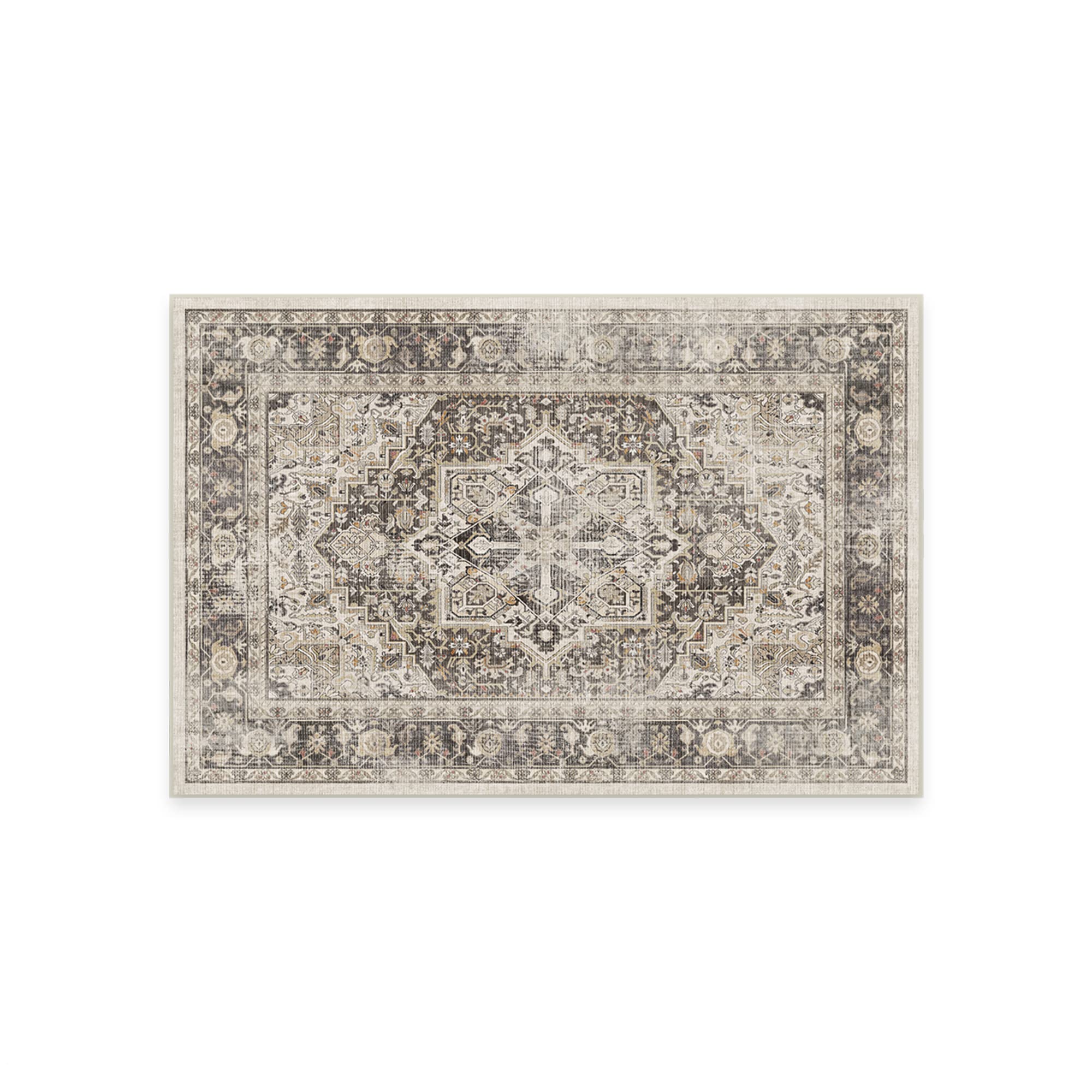 RUGGABLE Kamran Washable Rug - Perfect Vintage Area Rug for Living Room Bedroom Kitchen - Pet &amp; Child Friendly - Stain &amp; Water Resistant - Hazel 5&