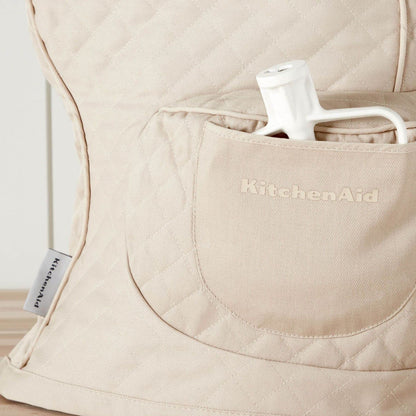 KITCHENAID Fitted Tilt-Head Solid Stand Mixer Cover with Storage Pocket, Quilted 100% Cotton, Milkshake, 14.4&quot;x18&quot;x10&quot;