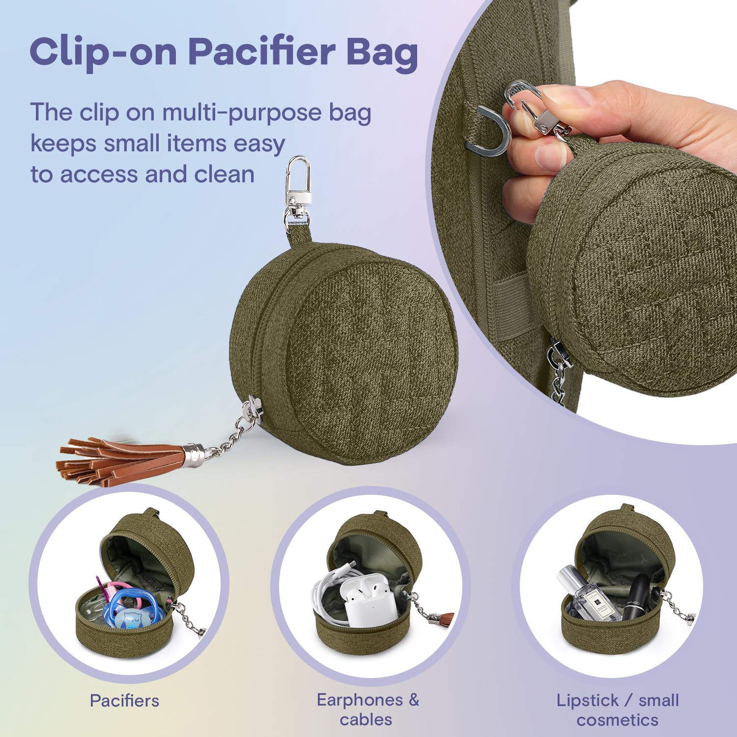 RUVALINO Diaper Bag Backpack, Multifunction Travel Pack Maternity Baby Changing Bags, Large Capacity, Waterproof, Beige