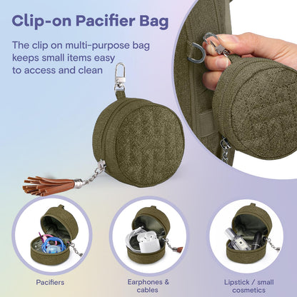 RUVALINO Diaper Bag Backpack, Multifunction Travel Pack Maternity Baby Changing Bags, Large Capacity, Waterproof, Beige
