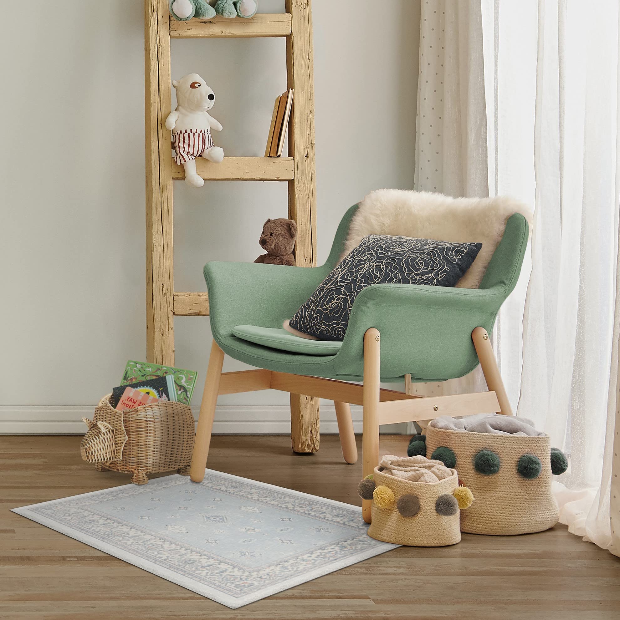 RUGGABLE – Verena Dark Wood – Machine Washable Runner Rug – Pet &amp; Child Friendly – Stain &amp; Water Resistant – Non-Slip – 2.5&