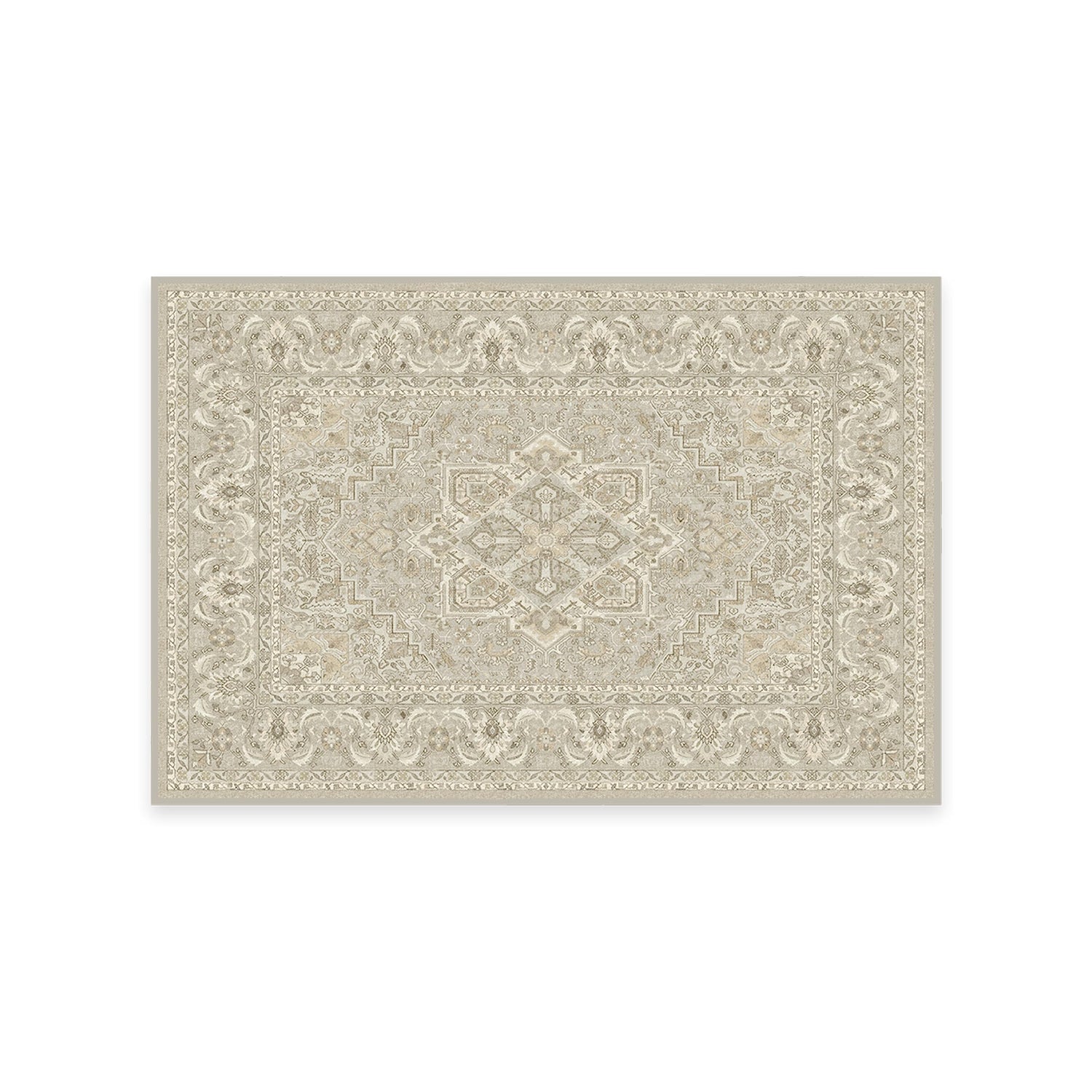 RUGGABLE Hendesi Heriz Washable Rug - Perfect Antique Vintage Area Rug for Living Room Bedroom Kitchen - Pet &amp; Child Friendly - Stain &amp; Water Resistant, Non-Slip - Abalone 2&