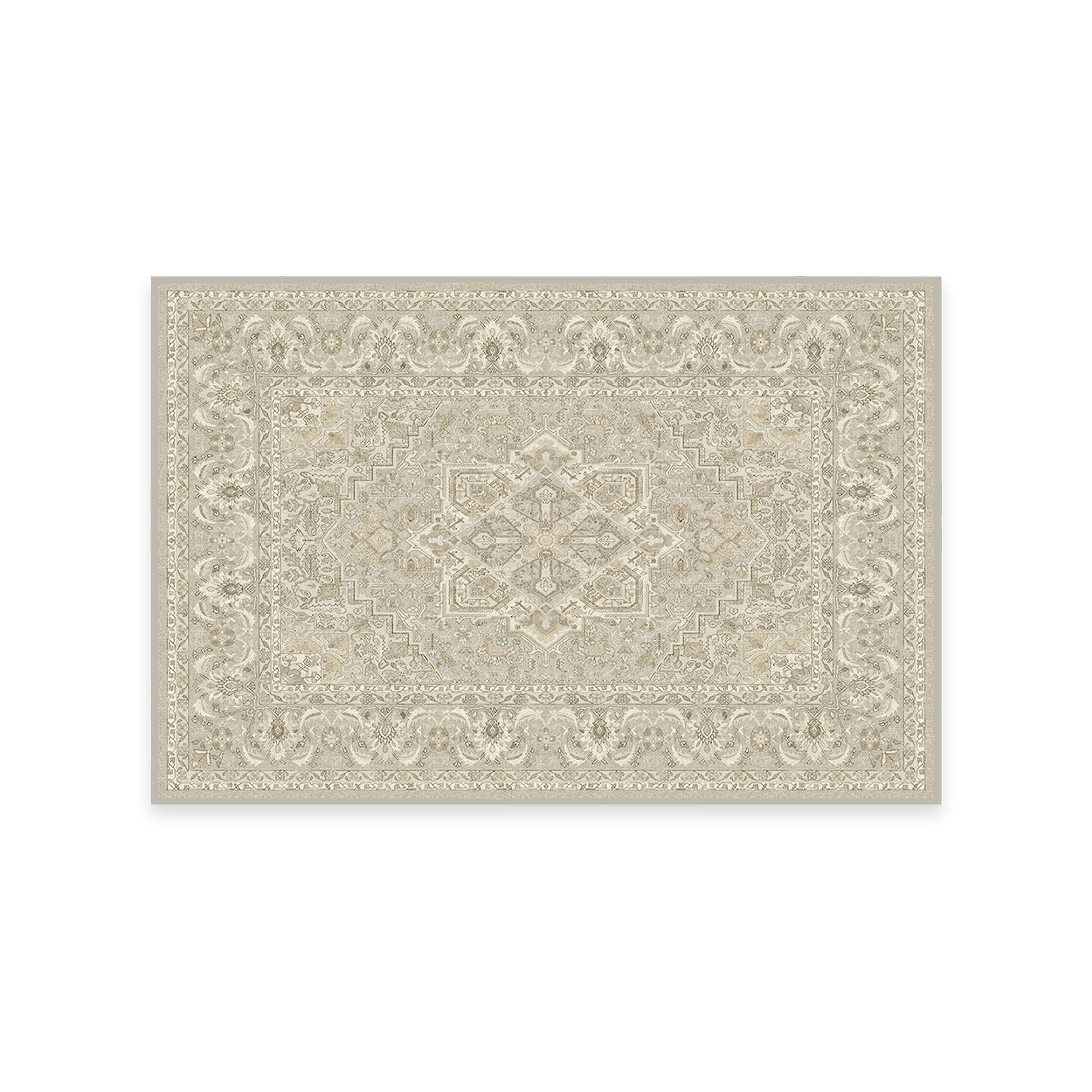 RUGGABLE Hendesi Heriz Washable Rug - Perfect Antique Vintage Area Rug for Living Room Bedroom Kitchen - Pet &amp; Child Friendly - Stain &amp; Water Resistant, Non-Slip - Abalone 2&