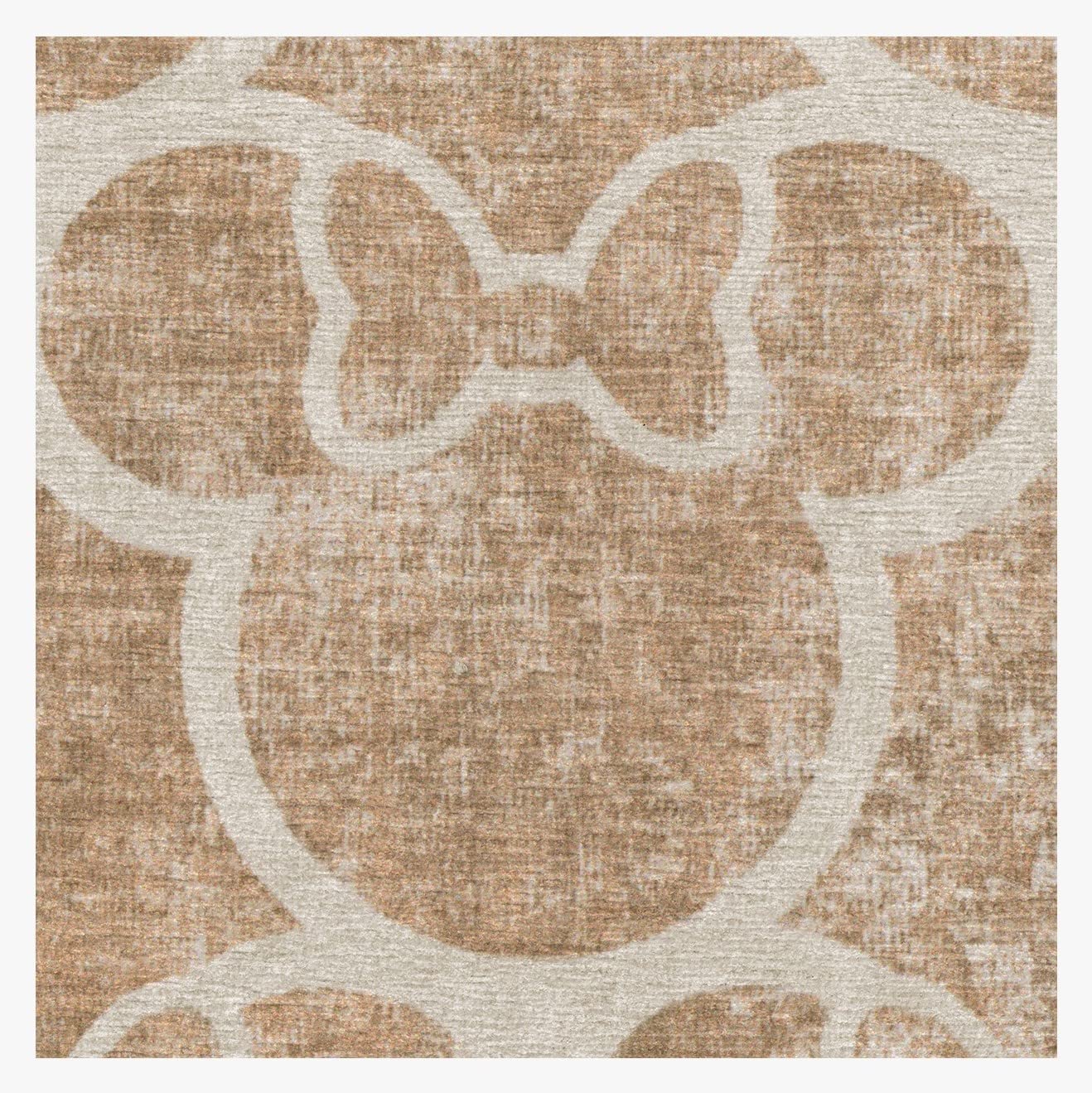 RUGGABLE Disney Classic Minnie Mouse Washable Rug - Perfect Area Rug for Nursery Playroom Kids Room - Pet &amp; Child Friendly - Stain &amp; Water Resistant - Trellis Pink 5&