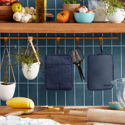 KitchenAid Ribbed Soft Silicone Water Resistant Pot Holder Set, Milkshake , 2 Piece Set, 7&quot;x9&quot;