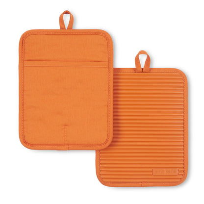 KitchenAid Ribbed Soft Silicone Water Resistant Pot Holder Set, Milkshake , 2 Piece Set, 7&quot;x9&quot;