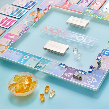 WS Game Company Monopoly Aura Edition with Tempered Glass Game Board