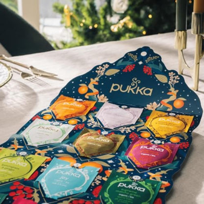 Pukka | Advent Calendar 2024 Organic Tea | Selection of 24 Delightful Black/Green Teas and Infusions | Christmas Gift Idea for Men and Women 100% Organic
