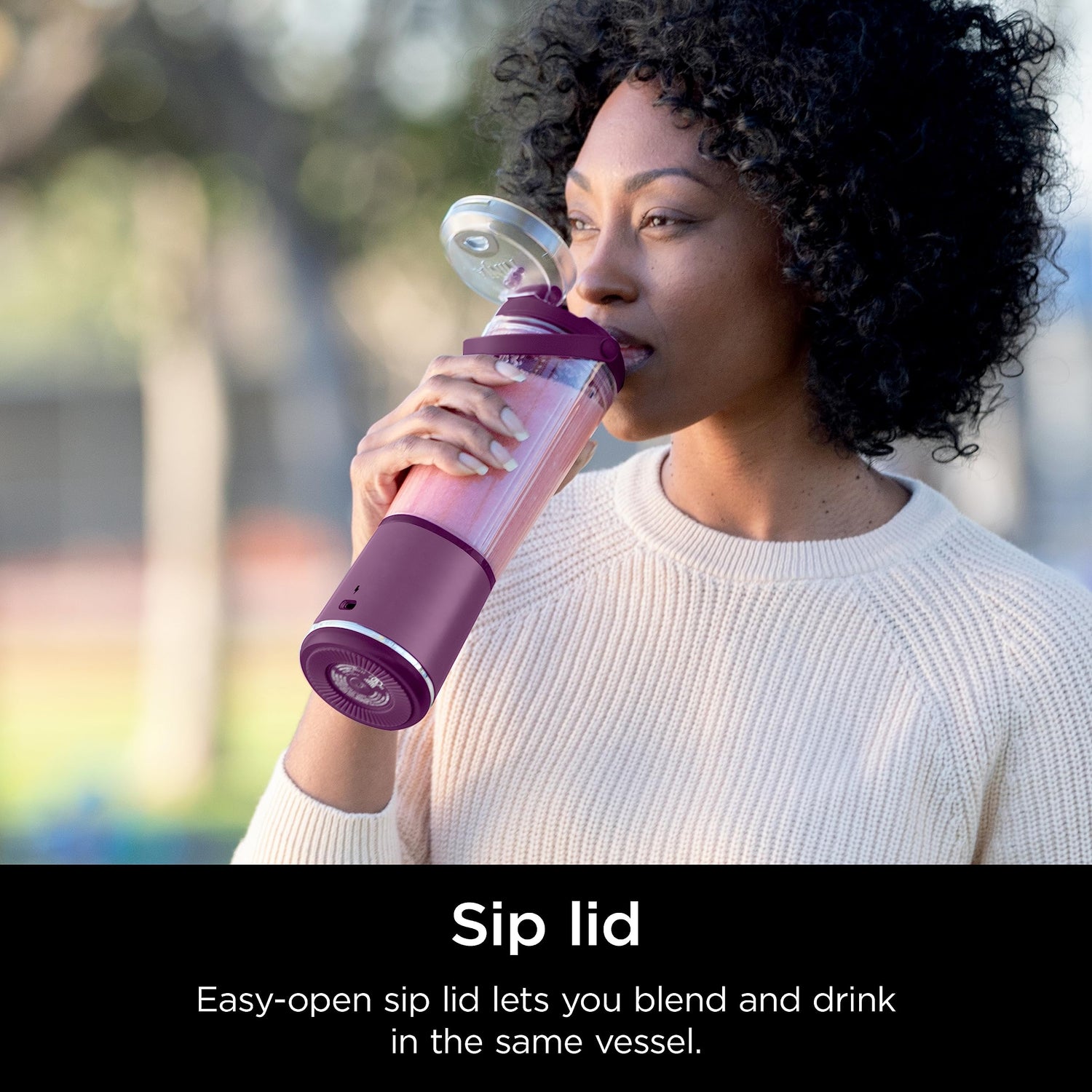 Ninja Blast Portable Blender, Cordless, 18oz. Vessel, Personal Blender For-Shakes and Smoothies, BPA Free, Leakproof-Lid and Sip Spout, USB-C Rechargeable, Dishwasher Safe Parts, Tinted Pink, BC151PK