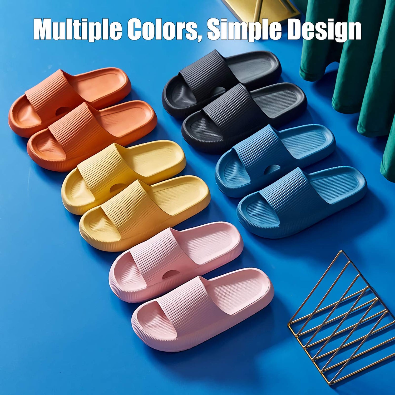 rosyclo Cloud Slippers for Women and Men, Pillow House Slippers Shower Shoes Indoor Slides Bathroom Sandals, Ultimate Comfort, Lightweight, Thick Sole, Non-Slip, Easy to Clean